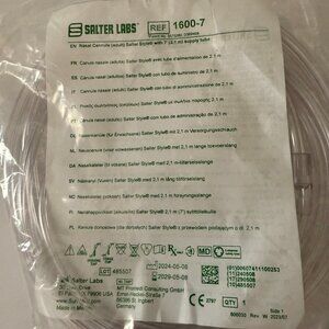 12 Nasal Oxygen Cannula 1600-7 for Adults 7ft, 2.1m Hose